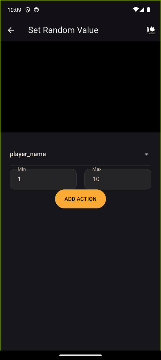 Set random value action form