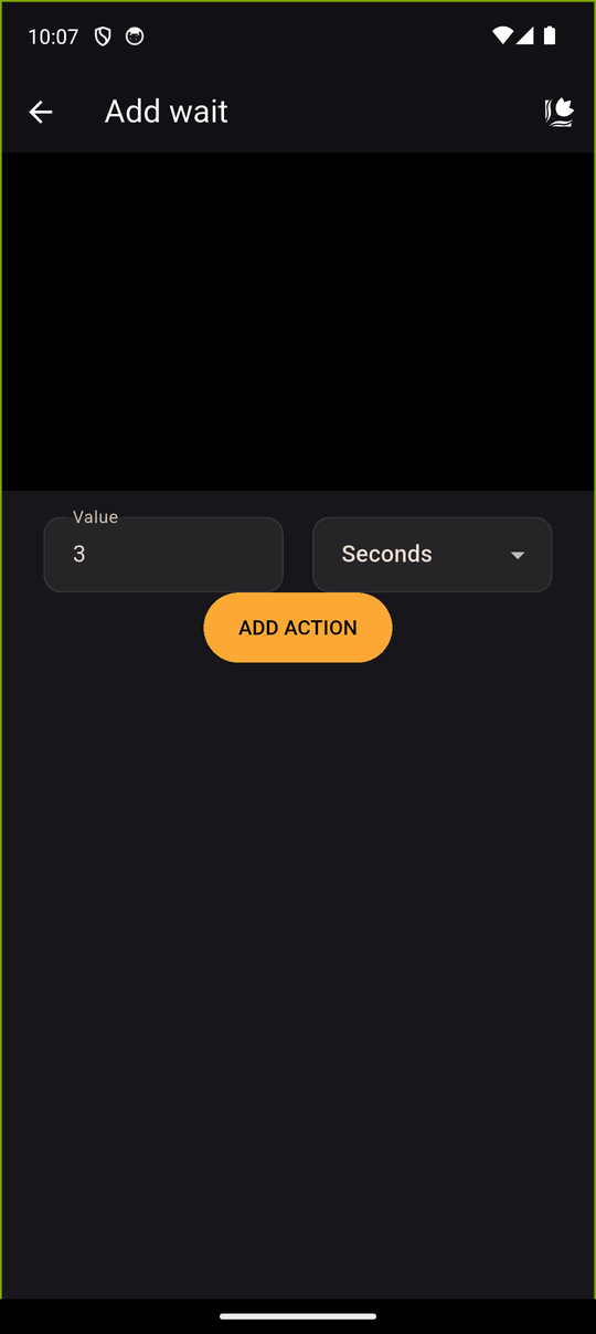 Wait action form