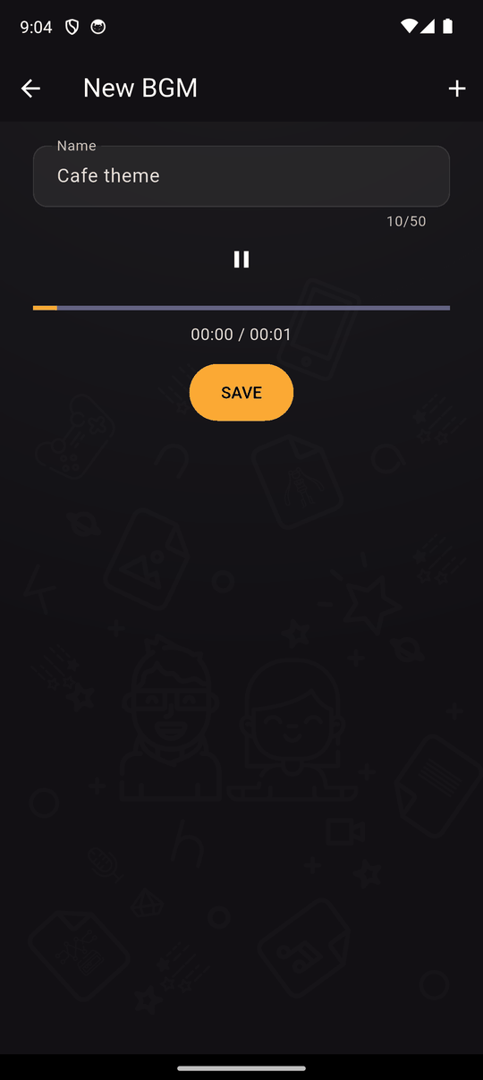 Escolhendo uma faixa para um novo BGM