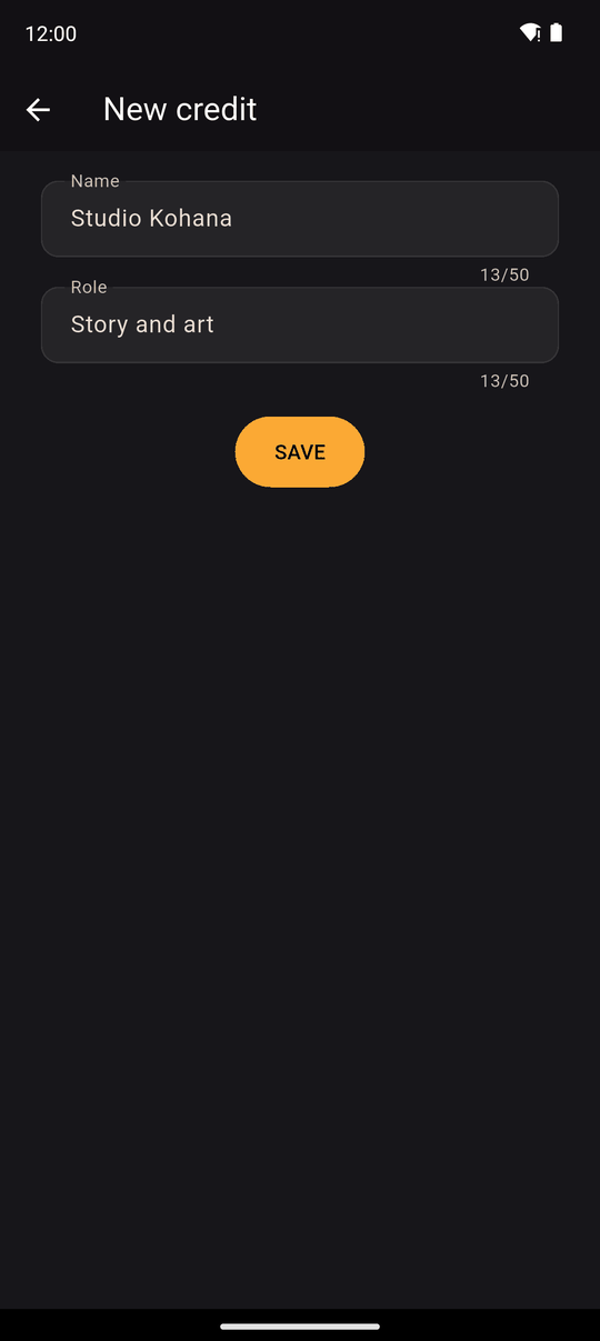 Adding a new credit