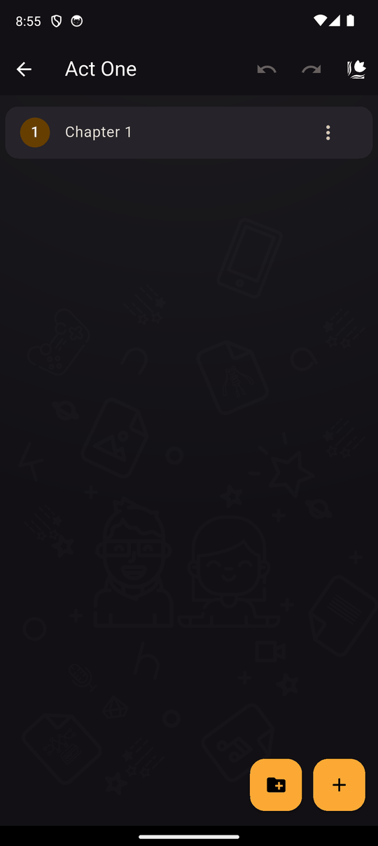 An actions folder, opened