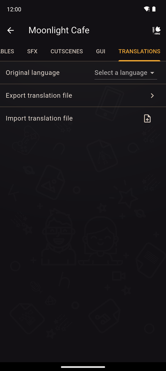La pestaña Traducciones
