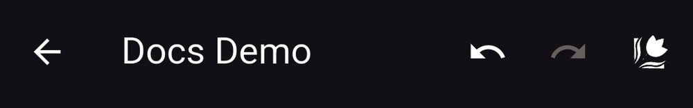 Desfazer e Refazer na barra superior