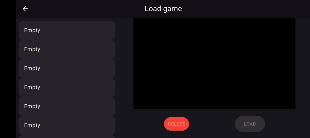 セーブスロットが並ぶロード画面